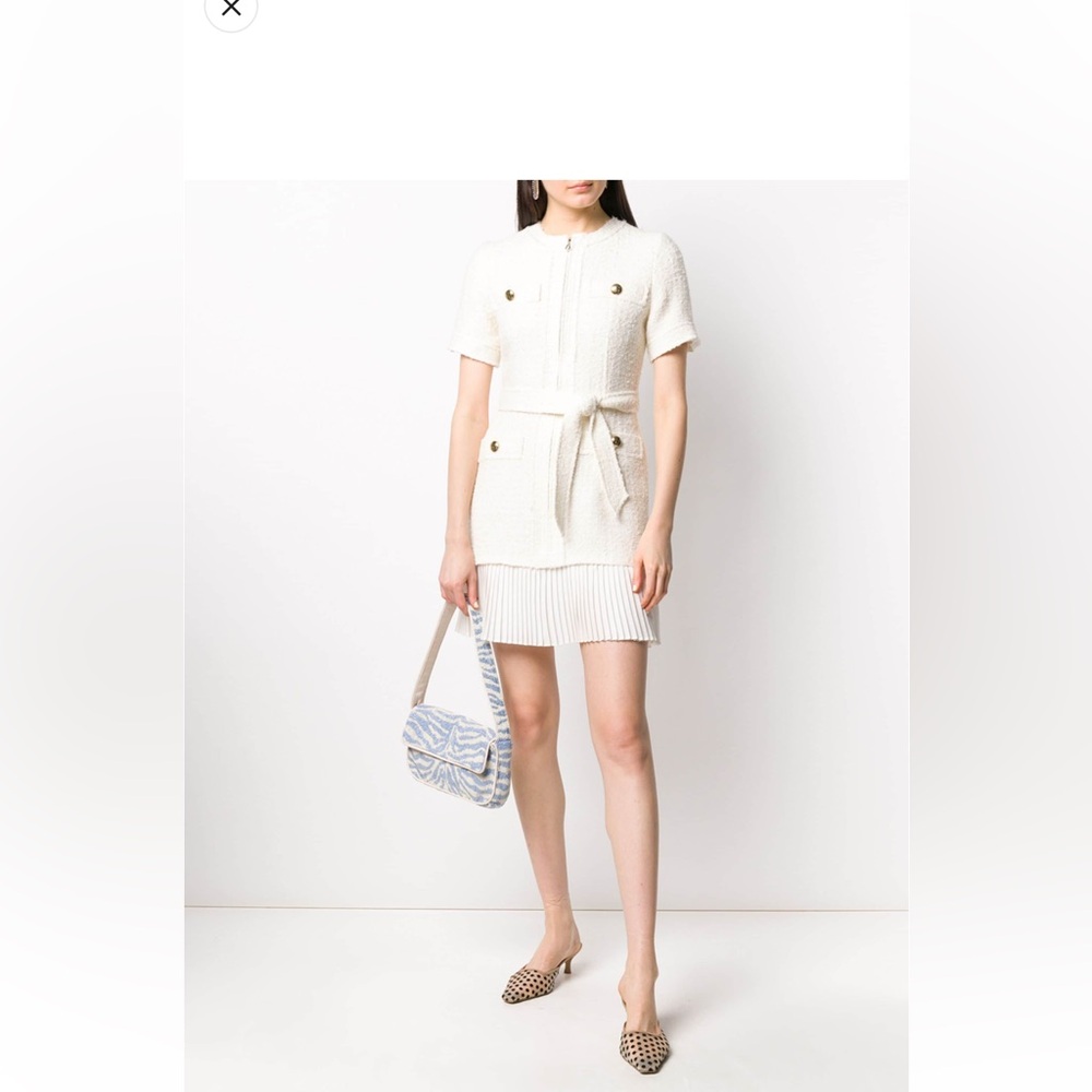 Sandro Paris Joana Belted Hem Tweed Dress